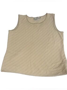 New Garfield & Marks Top Soft White with Gold Stripes Holiday Outfit size Medium
